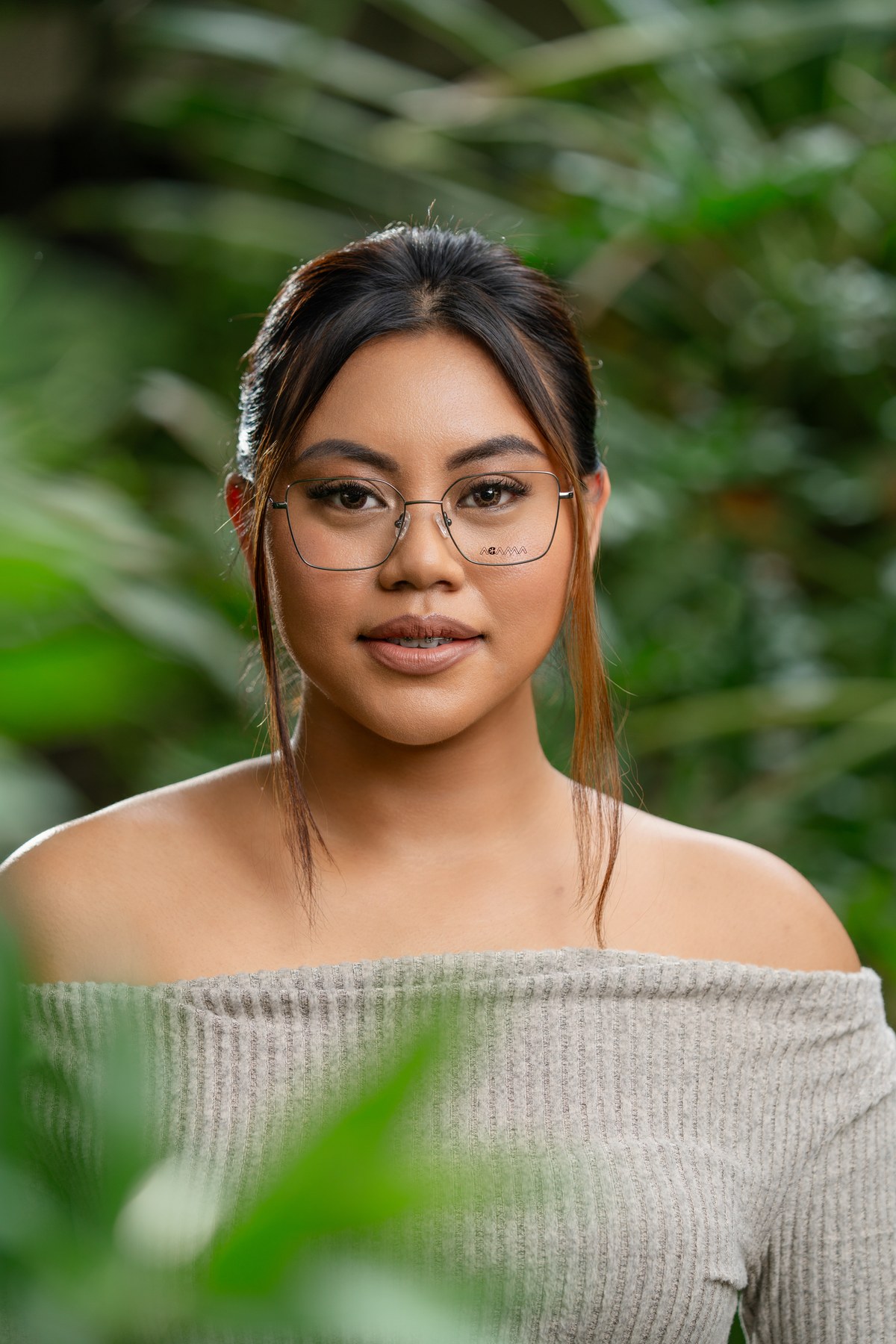 AGAMA frame worn in a lush natural setting